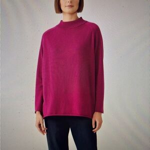 Eileen Fisher Recycled Cashmere Mock Neck Sweater Small